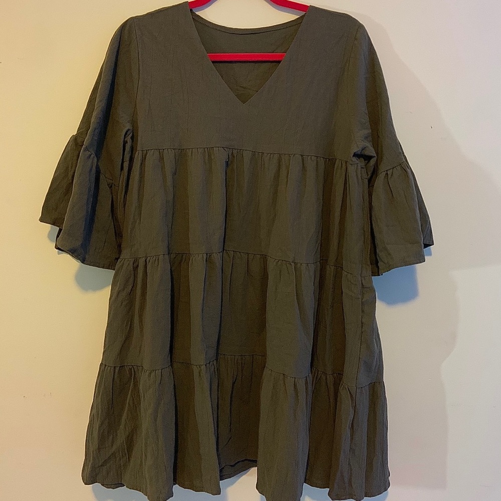 Army green colored dress